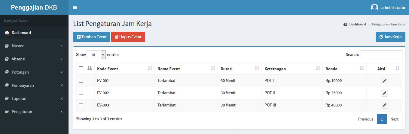 Sistem Informasi Penggajian Jam Kerja